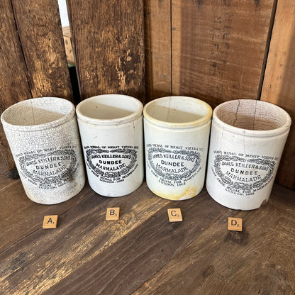 Antique English 2# Two Pound James Keiller & Sons Marmalade Pot Dundee