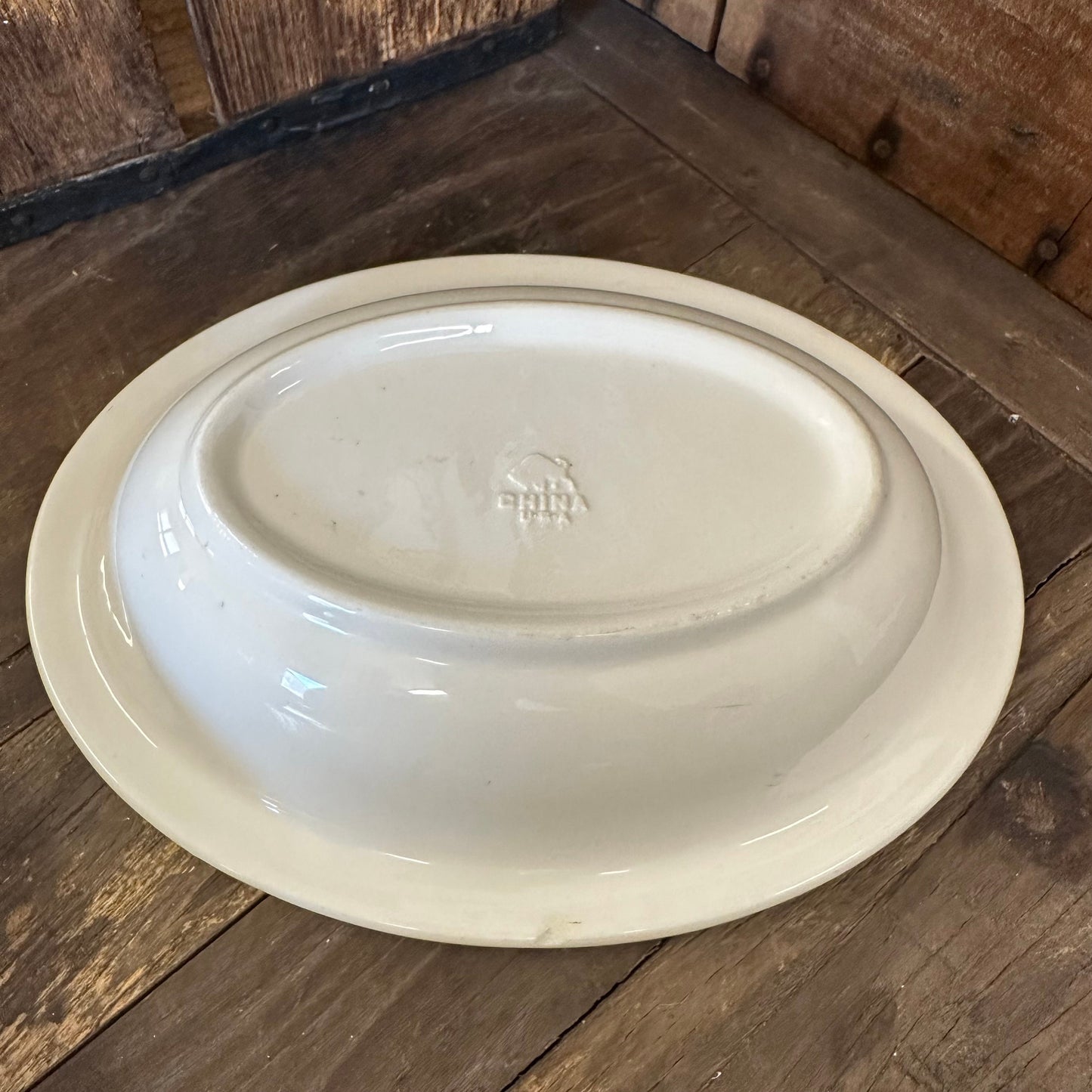 Green Banded Serving Dish Bowl Hotel China Restaurant Ware Buffalo Shenango China 1920 - 1950s