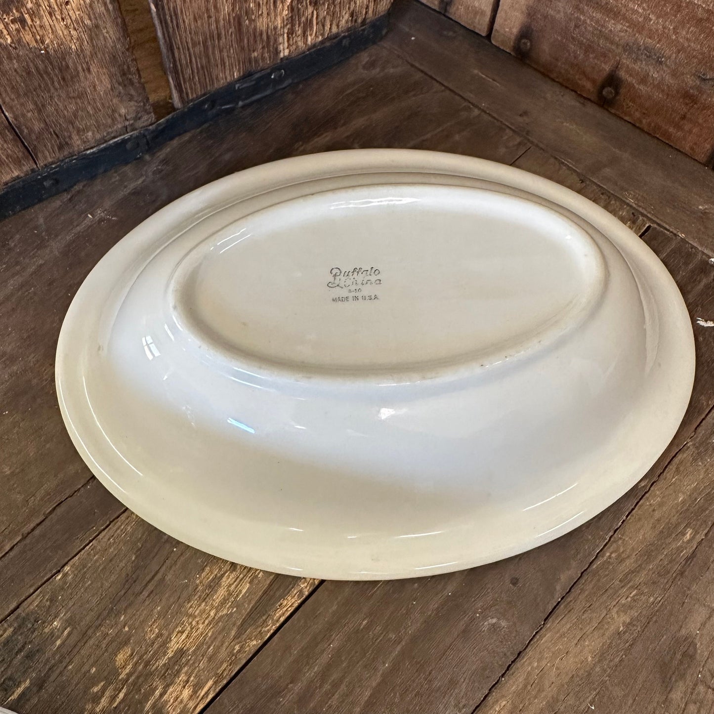 Green Banded Serving Dish Bowl Hotel China Restaurant Ware Buffalo Shenango China 1920 - 1950s