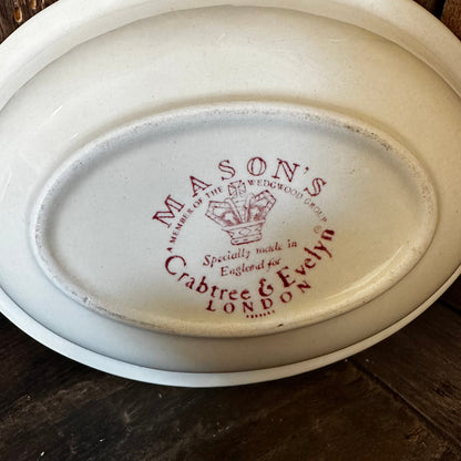 Vintage Mason's for Crabtree & Evelyn Red Floral Transferware Soap Dish