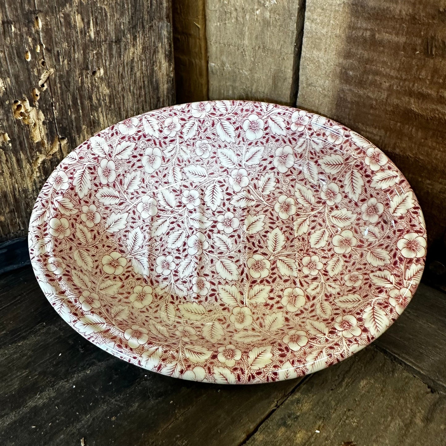 Vintage Mason's for Crabtree & Evelyn Red Floral Transferware Soap Dish