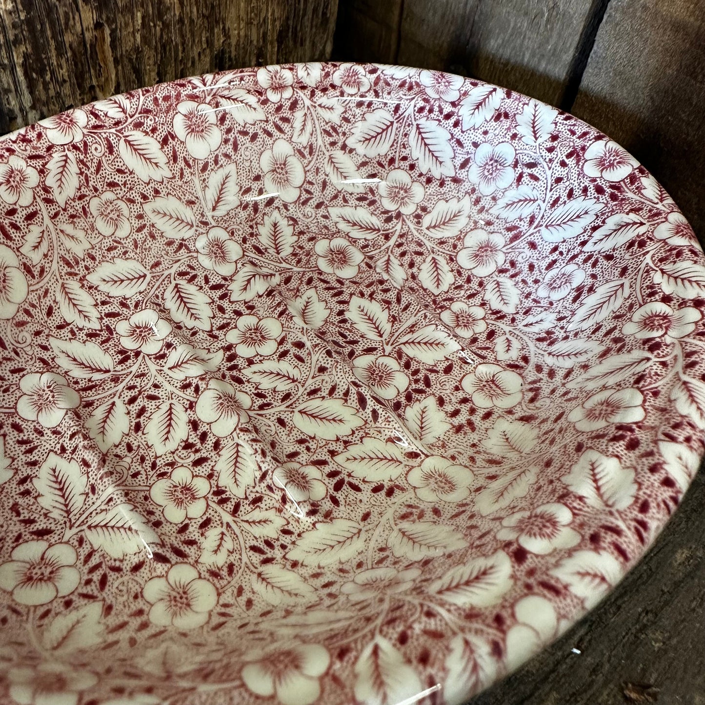 Vintage Mason's for Crabtree & Evelyn Red Floral Transferware Soap Dish
