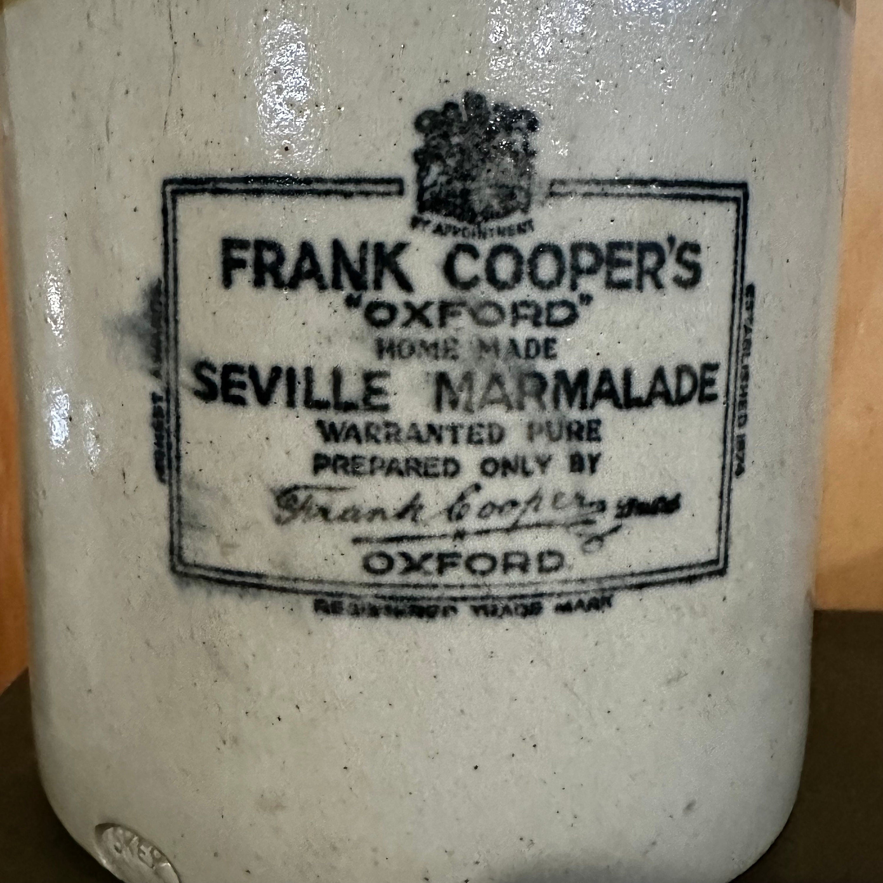 Antique Frank Cooper Rare 5 Pound Brown Top Jar Pot Crock